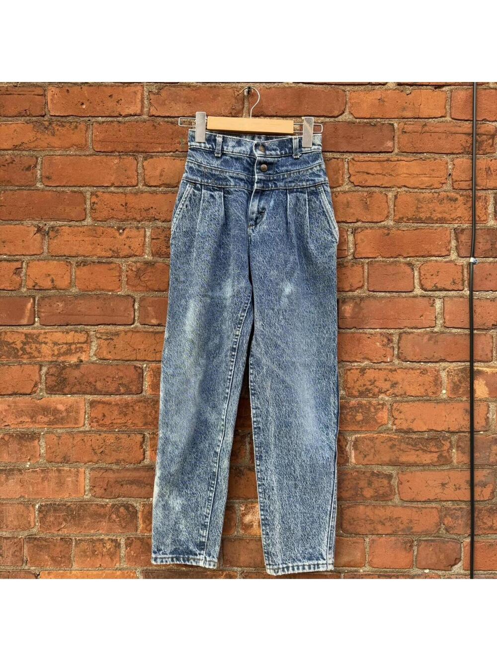 vintage Lee acid washed high waited slim jeans 80s 12 slim